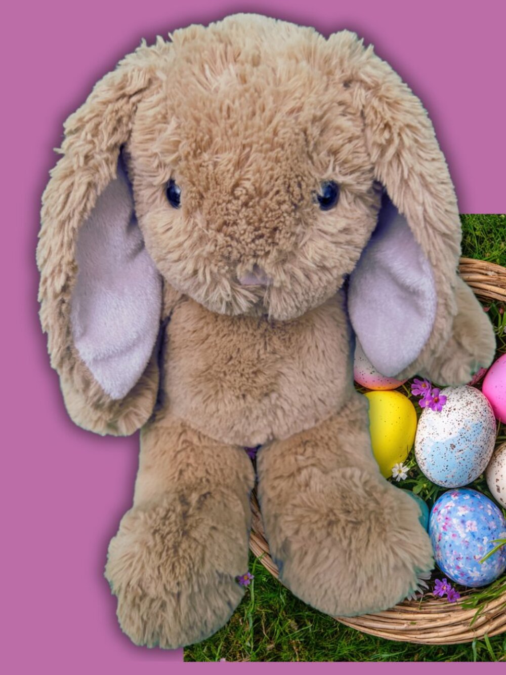Build‑A‑Bear Cuddly Bunny Rabbit Plush 16" Soft Brown Floppy Ears EUC